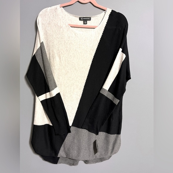 INC Color Block crew neck Sweater size XL petite - Picture 2 of 9